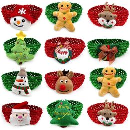 Vêtements pour chiens 30 / 50pcs Grands nœuds papillons bonhomme de neige arbre de Noël collier de style cerf petit moyen fournitures pour animaux de compagnie accessoires arcs