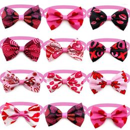 Ropa para perros 30/50 unids Día de San Valentín Pet Cat BowTies Corbatas ajustables para pequeños accesorios de aseo Suministros