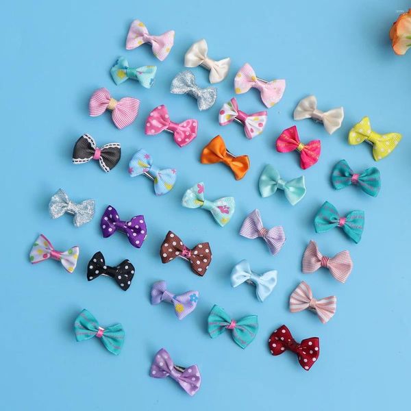 Vêtements de chien 30 pcs Cat Hair Clip Pet Bow Pin Hairpin Bowknot pour enfant enfants clips filles