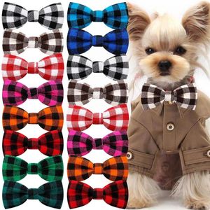 Vêtements de chien 30pcs collier en vrac Bowtie coton coulissant arc pour animaux de compagnie pour petit chat cravate chiens animaux accessoires de toilettage