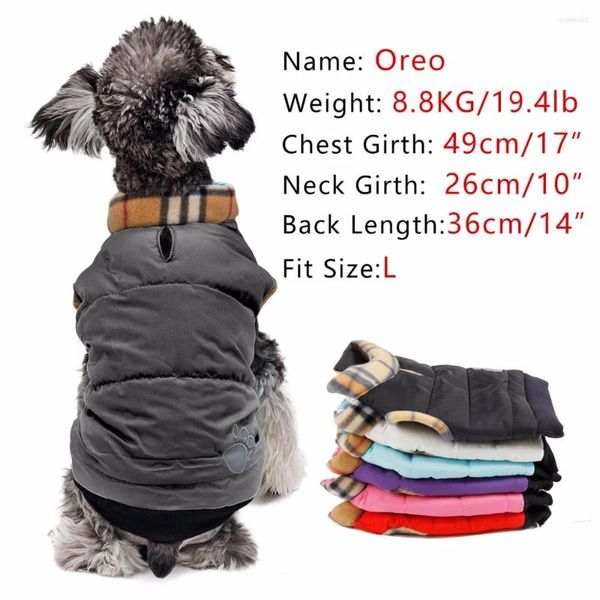 Appareils pour chiens 30pcs / lot manteaux chauds en gros Petits vêtements de chiot d'hiver / automne moyen 6Colors en manteau