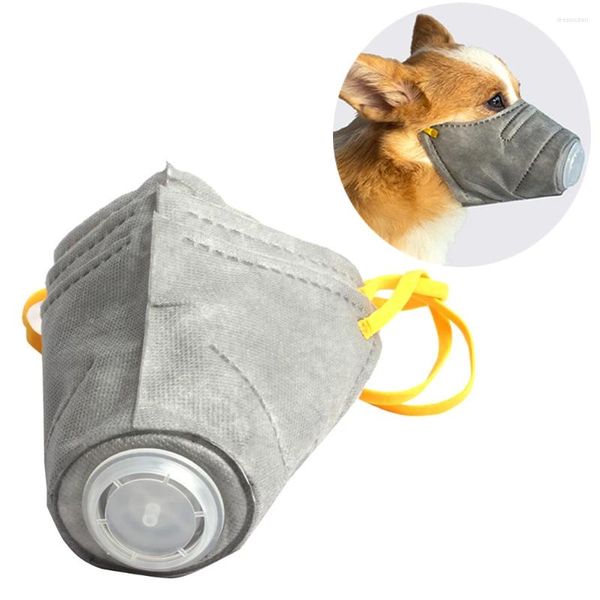 Ropa para perros 3 unids / caja Mascarilla suave para mascotas Filtro de boca de algodón respiratorio Anti polvo Contaminación de gas Bozal Anti-niebla Máscaras para perros