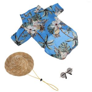 Hondenkleding 3 -stks shirt stijlvolle mooie mode zonnebril Pet kostuum accessoire zomervest