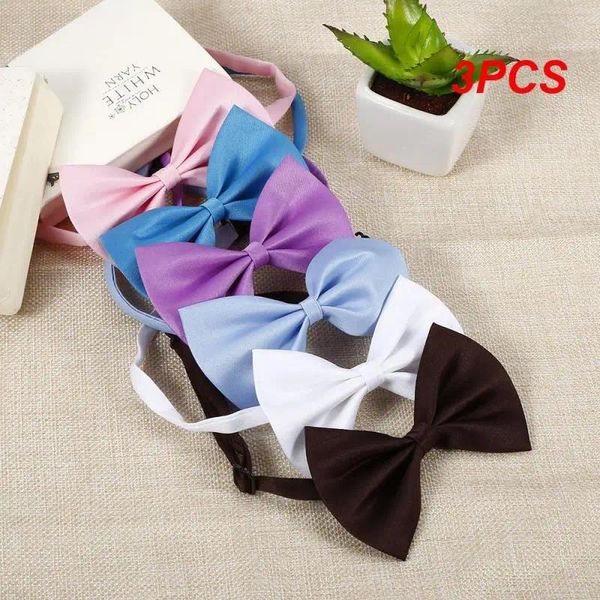 Ropa para perros 3 unids al por mayor lindo mascota bowknot arcos corbata gato collar poliéster corbata accesorios de aseo