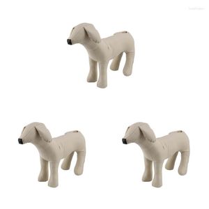 Hondenkleding 3x lederen mannequins staande positie modellen speelgoed huisdier dierenwinkel display mannequin wit m