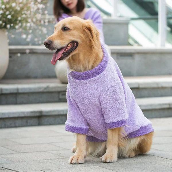 Vêtements pour chiens 3XL-8XL Grands vêtements pour animaux de compagnie Confortable Pull d'hiver chaud Modèle de dessin animé Couleur vive Fournitures de vêtements élégants