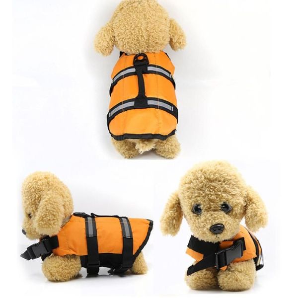 Vêtements de chien 4 couleurs Chiot Chihuahua Sauvetage Natation Vêtements de sécurité Gilet Costume extérieur Pet Float Doggy Gilet de sauvetage Gilets # 1292r