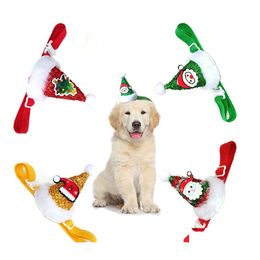 Hondenkleding 4 kleuren Kerstdop voor kleine middelgrote honden katten verstelbare elastische touw huisdieren hoofddeksels hoofdband huisdier accessoires d otohd
