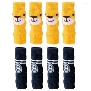 Dog Apparel 4 Pcs Cat Chaussettes Winter Knee Protector Warm Knit Pet Knitted Pads