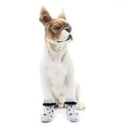 Hondenkleding 4 pc's niet-slip huisdier sokken beschermen voeten bewaar schone katoenen puppy voor