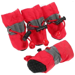 Vêtements pour chiens 4 pcs Pet non glissées Chaussures hiver pour chiens Pluie Protecteur Bootd Protective Tissu Bottes pratiques