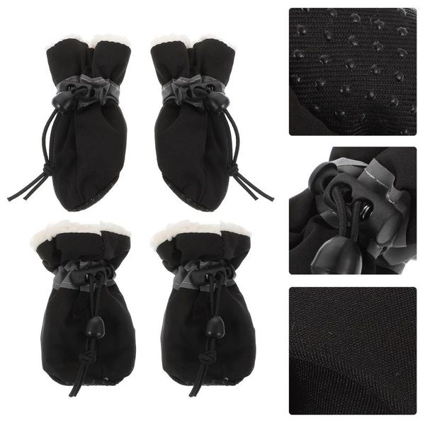 Vêtements pour chiens 4 pcs couvertures de chaussures pour animaux de compagnie chaussures extérieures