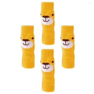 Vêtements pour chiens 4 pièces chaussettes pour animaux de compagnie manches de jambe genouillères d'hiver fournitures couverture en coton