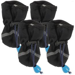 Vêtements de chien 4 pcs Pet imperméable à l'eau couvre-pieds bottes chaussures protecteur chaussures de pluie tissu anti-dérapant