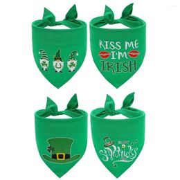 Hondenkleding 4 stuks driehoekige sjaal huisdier driehoek handdoek St Patrick bandana slabbetjes puur katoen