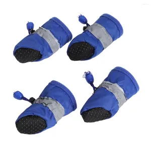 Vêtements pour chiens 4 pièces anti-bottes imperméables toutes saisons chaussons pour animaux de compagnie pour chiens de petite à moyenne taille XS (bleu)