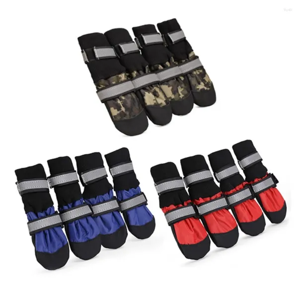 Ropa para perros 4 PCS Botas impermeables Zapatos para mascotas de invierno Botines de nieve al aire libre Protector de clima frío para perros medianos grandes