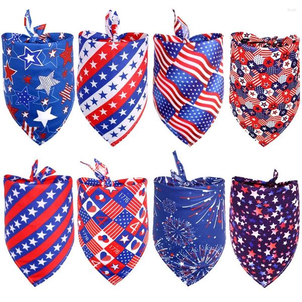 Vêtements pour chiens 40px Bandana 4 juillet Produits pour animaux de compagnie Petit-Moyen Bandanas Écharpe Petits chiens Chats Bavoirs pour chiots pour le jour de l'indépendance américaine