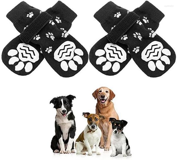 Ropa para perros 4 unids Antideslizante Pet Cat Calcetines Perros Protector Control de tracción para exteriores en punto de nieve