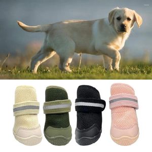 Appareils pour chien 4pcs Chaussures pour animaux de compagnie ruban adhésif chiot tricoté bottes antidérapantes lavables accessoires de protection des pieds doux
