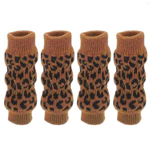 Ropa para perros 4 unids Calcetines para mascotas Medias de disfraces de invierno Protector de piernas anti-suciedad para perros (tamaño M Leopard)