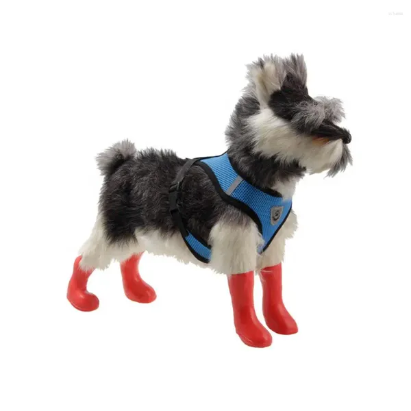 Ropa para perros 4 unids zapatos para cachorros impermeables antideslizantes elásticos botas de lluvia protectoras para mascotas pequeños perros medianos protegen el