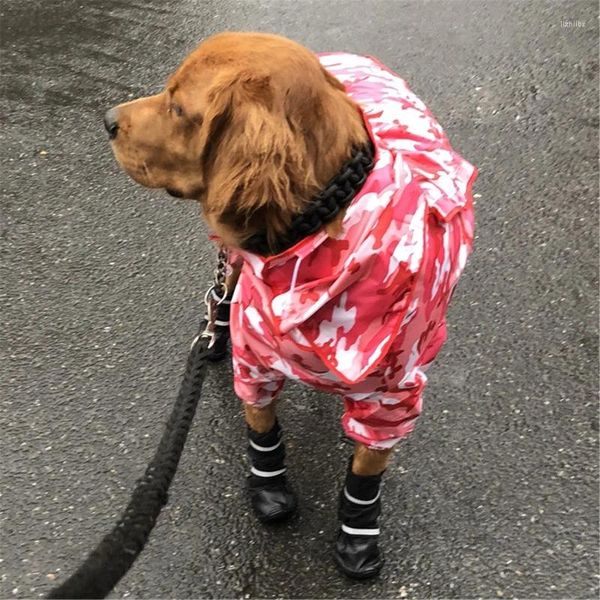 Vêtements de chien 4pcs pluie neige imperméable chiens chaussures chaussons avec bandes réfléchissantes semelles antidérapantes en plein air animal de compagnie