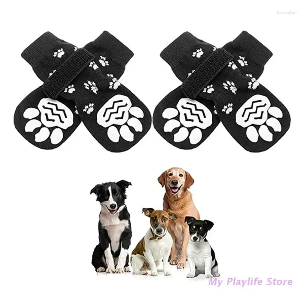 Vêtements pour chiens 4pcs / bottes set chaussures antidérapantes pour animaux de compagnie avec motifs