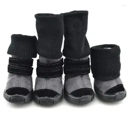 Vestuário para cães 4 unidades / conjunto botas de inverno sapatos de cachorrinho quente antiderrapante neve para cães pequenos e médios pet engrossar lã