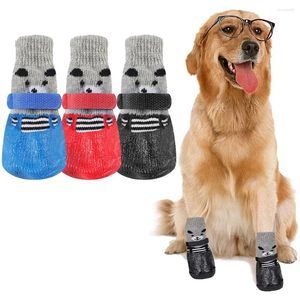 Hondenkleding 4 stks/set Leuke Katoenen Rubberen Schoenen Voor Huisdieren Waterdichte Antislip Regen Snowboots Sokken Voor Puppy Kat Grote Pootbeschermers