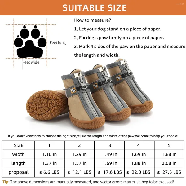 Vêtements de chien 4pcs / Set Chaussures pour animaux de compagnie Bottes imperméables respirantes Chaud Neige Pluie Animaux Chaussons Chaussettes antidérapantes Chaussures pour moyen grand