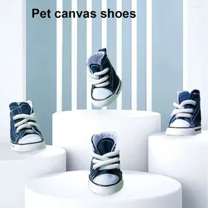 Hondenkleding 4 stks/Set Pet Shoes Creative met verstelbare Drawstring canvas benodigdheden ademende schattige puppyhondenlaarzen huisdieren