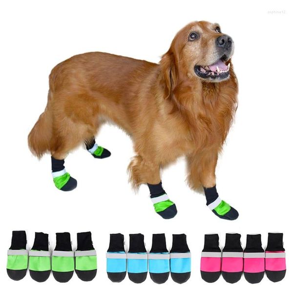 Appareils pour chiens 4pcs / Set Pet Tapheproping Chaussures hivernales Chauffre de chiens mous réfléchissants épais