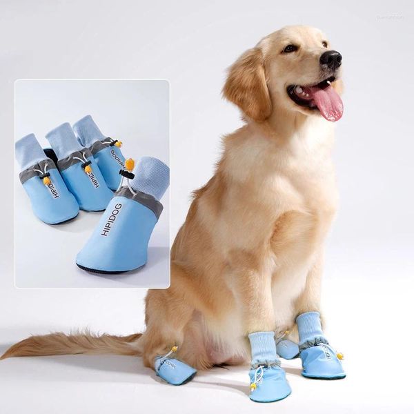 Vêtements de chien 4pcs / Set Chaussures Anglais Imprimé Outwear Booties Réglable Classique Respirant Quatre Saisons Grande Taille Fournitures pour animaux de compagnie