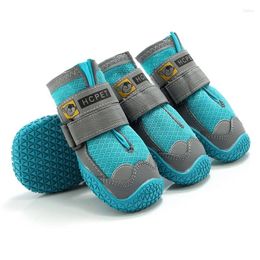 Vêtements de chien 4pcs / set chaussures pour grands chiens respirant professionnel extérieur anti-dérapant durable randonnée en caoutchouc semelle en caoutchouc