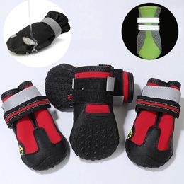 Vêtements de chien 4pcs / set chaussures de sport pour grands chiens bottes de pluie en plein air antidérapant chiot baskets de course accessoires imperméables