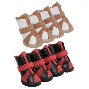 Vêtements de chien 4pcs / set hiver chaussures pour animaux de compagnie bottes de neige de pluie chaude imperméable petits chiens antidérapants pour produits de chaussures de carlin chihuahua