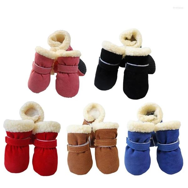 Appareils pour chiens 4pcs / Set Winter Pet Chaussures chaudes Chihuahua Anti-slip Rain Boots Footwear For Small Cats Chog Chiens Puppy Cat Boot