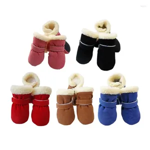 Vêtements de chien 4pcs épais chaud imperméable hiver chaussures pour animaux de compagnie anti-dérapant pluie bottes de neige chaussures pour petits chiens chiot chihuahua chaussons