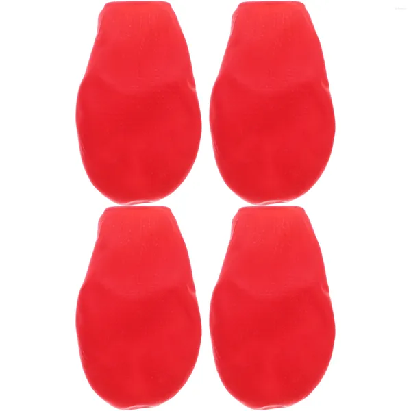 Ropa para perros 4pcs zapatos de lluvia impermeables cubierta de zapato no deslizante calzado al aire libre duradero para botas a prueba de agua gato (tamaño rojo l)