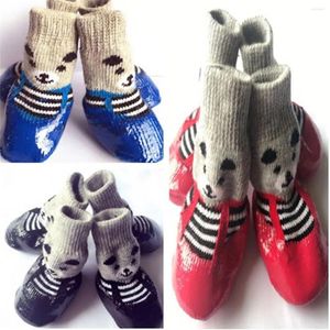 Vêtements pour chiens 4pcs Chaussures pour animaux de compagnie d'hiver imperméables