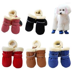 Vêtements pour chiens 4pcs hiver chaussures chaudes chiot pluie neige bottillons chaussures imperméables imperméables bottes épaisses anti-dérapantes chihuahua yorkie caniche