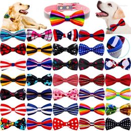 Vêtements pour chiens 50/100 pcs collier noeud papillon double nœuds fournitures amovibles accessoires de décoration pour animaux de compagnie