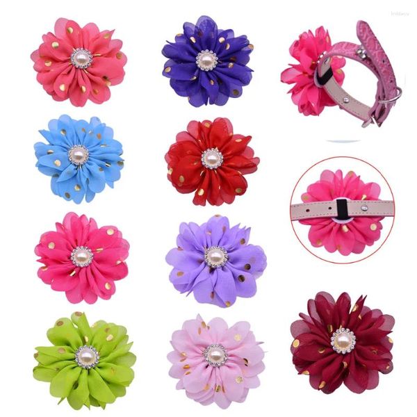 Ropa para perros 50/100 Uds. Pajaritas para mascotas con flores de diamante para perros, accesorios para collares, pajarita para gatos pequeña extraíble, suministros para Colalr