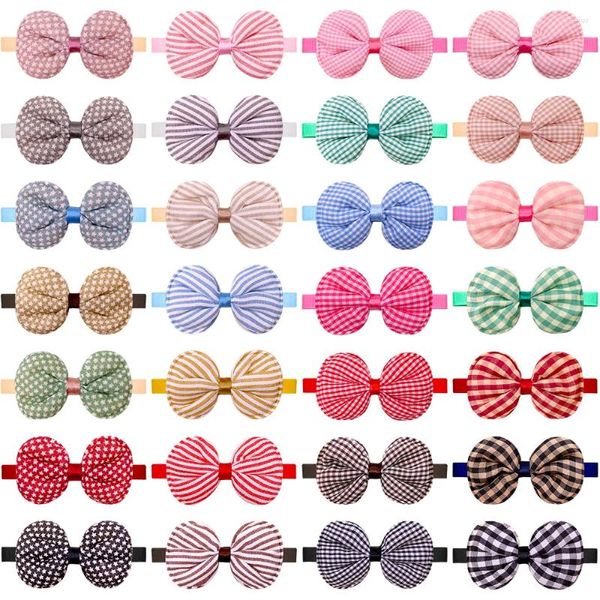 Ropa para perros 50/100 unids Pequeño gato Bow Tie Stripe Pet Bowties Collar Moda Aseo Accessoreis Perros lindos Suministros para