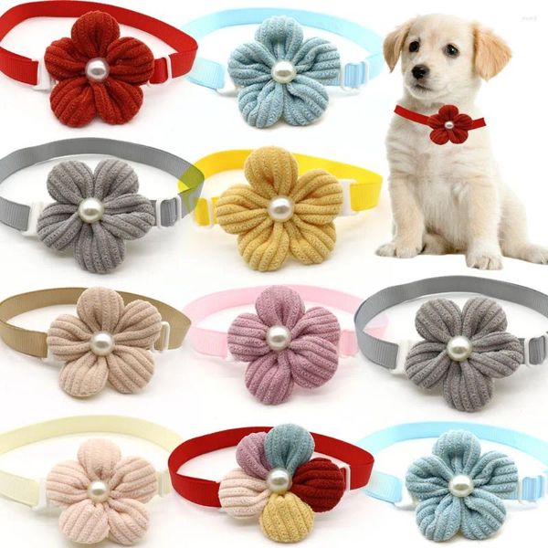 Vêtements de chien 50 pcs noeuds papillon mignons pour chiens style fleur petit collier de chat noeud papillon cravate accessoires de toilettage pour chiots fournitures pour animaux de compagnie