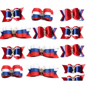 Appareils pour chiens 50pcs American Independence Day Pet-Hoils Bows Diamond for Small Dogs Pet 4th JY ACCESSOIRES DROP DEVRAIS