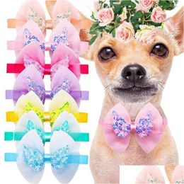 Ropa para perros 50pcs bowties moda lindo bownot bow corbatas para perros mascotas accesorios de preparación suministros de mascotas