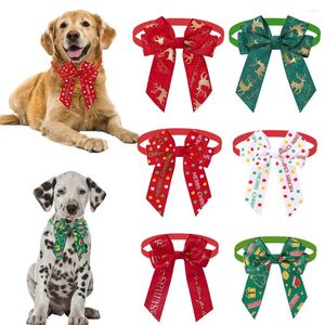 Vêtements de chien 50pcs Noël Bow Tie Elk Polka Dot Pet Bowtie Collier réglable Cravates pour petites fournitures