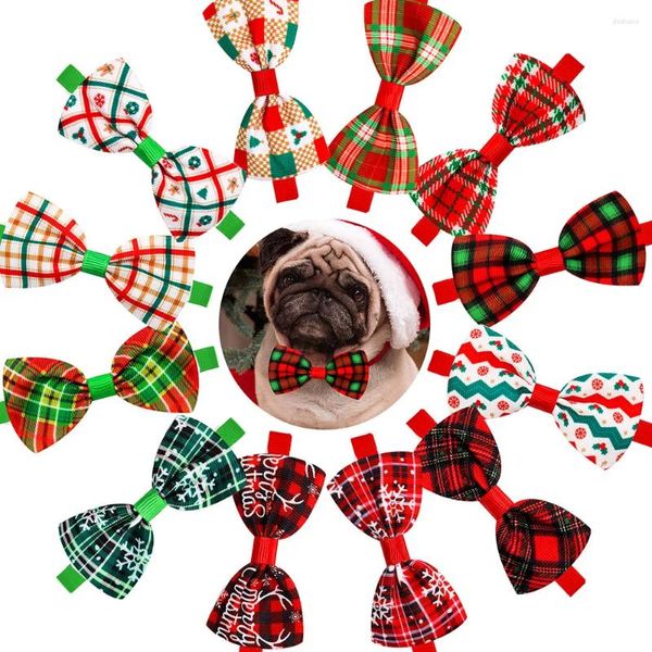 Ropa para perros 50pcs arcos navideños para pequeños gatos arco arco para mascotas corbatas de pajarita